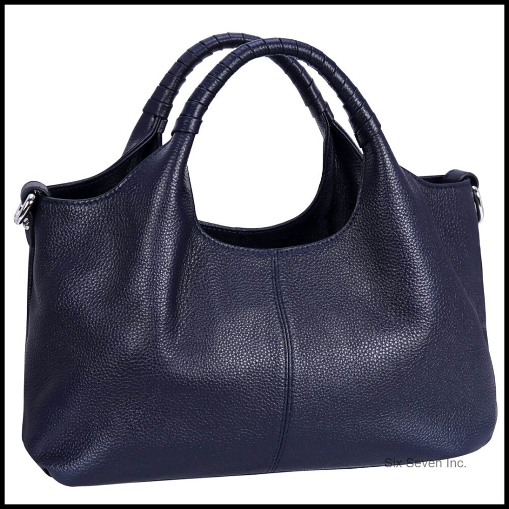 Genuine Leather Crossbody Satchel Hobo Tote Bag Medium Size Women's Designer